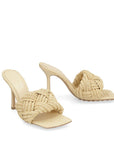 Bottega Veneta Beige Raffia Mules