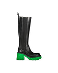 Bottega Veneta Black-Green Leather Over The Knee