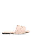 Bottega Veneta Pastel Pink Leather Flat Sandals