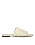 Bottega Veneta White Leather Flat Sandals