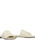 Bottega Veneta White Leather Flat Sandals