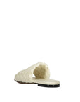 Bottega Veneta White Leather Flat Sandals