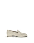 Prada Cream Leather Heeled Loafers