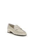 Prada Cream Leather Heeled Loafers