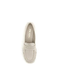 Prada Cream Leather Heeled Loafers