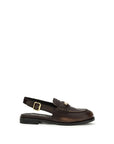 Miu Miu Brown Leather Slingback Loafers