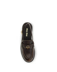 Miu Miu Brown Leather Slingback Loafers