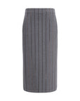 Brunello Cucinelli Gray/Grey Midi Pencil Skirt