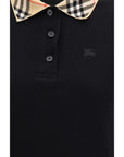 Burberry Checkered Collar Black Polo Shirt