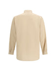 Lardini Beige Tencil-Linen Collar Shirt