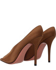 Amina Muaddi Anok Peep Toe Heeled Mule Sandals - Brown
