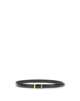 Saint Laurent Crocodile Embossed Leather Belt - Black
