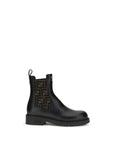 Fendi FF Leather Chelsea Ankle Boots - Black