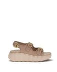 Chloé Nama Wedge Leather Platform Sandals