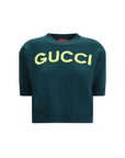 Gucci Logo Short Sleeve Wool Knit Top