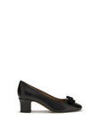 Ferragamo Fiocco Vera Black Leather Heel Pumps