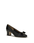 Ferragamo Fiocco Vera Black Leather Heel Pumps