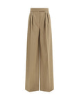 Max Mara Quorum Virgin Wool Wide Leg Pants - Beige