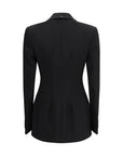Max Mara Tailored Longline Wool Blazer - Black