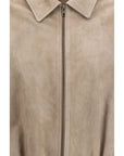 Salvatore Santoro Suede Leather Jacket - Beige