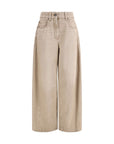 Brunello Cucinelli Beige Barrel Denim Jeans