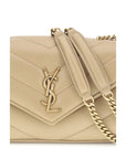 Saint Laurent Loulou Small Matelassé Shoulder Bag - Beige