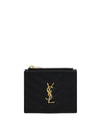 Saint Laurent Cassandre Matelassé Bi-Fold Wallet - Black