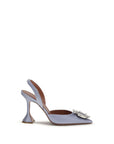 Amina Muaddi Begum Silk Slingback Heels - Lilac