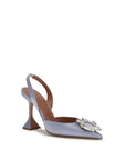Amina Muaddi Begum Silk Slingback Heels - Lilac