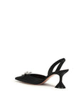 Amina Muaddi Rosie Silk Slingback Heels - Black