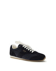 Prada Deep Blue Suede Leather Low Top Sneakers
