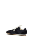 Prada Deep Blue Suede Leather Low Top Sneakers