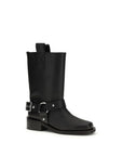Ganni Leather Biker Boots - Black