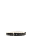 Brunello Cucinelli Black Leather Square Buckle Belt