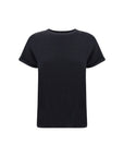Brunello Cucinelli Black Cashmere-Silk T-Shirt