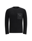Prada Virgin Wool Zip Pocket Sweater - Black
