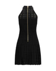 Balmain Tartan Tattoo Knit Mini Dress - Black