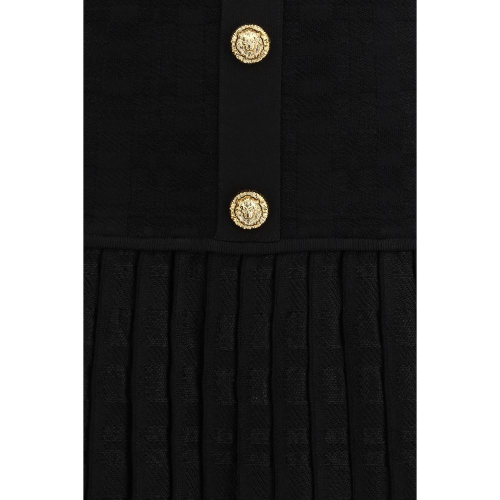 Balmain Tartan Tattoo Knit Mini Dress