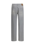 Prada Light Gray/Grey Straight-Leg Jeans