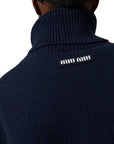 Miu Miu Oversize Cashmere Turtleneck Sweater - Blue