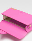 Jacquemus Neon Pink Leather Le Grand Bambino Handbag