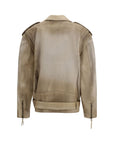 Golden Goose The Journey Buffalo Leather Biker Jacket