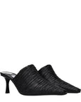 Jimmy Choo Lotta Black Leather Heeled Mules