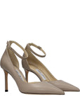 Jimmy Choo Leona 85 Gray/Grey Leather High Heel Pumps