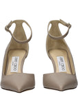 Jimmy Choo Leona 85 Gray/Grey Leather High Heel Pumps