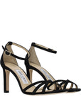 Jimmy Choo Black Leather Kelsi 85 Heel Sandals