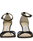 Jimmy Choo Black Leather Kelsi 85 Heel Sandals