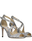 Jimmy Choo Emily 85 Stiletto Heels Silver