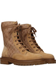 Jimmy Choo Brown Leather Combat Ankle Boots