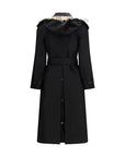 Burberry Black Hooded Trench Coat